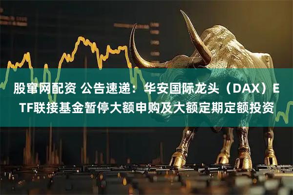 股窜网配资 公告速递：华安国际龙头（DAX）ETF联接基金暂停大额申购及大额定期定额投资