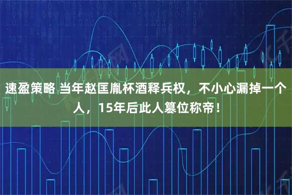 速盈策略 当年赵匡胤杯酒释兵权，不小心漏掉一个人，15年后此人篡位称帝！